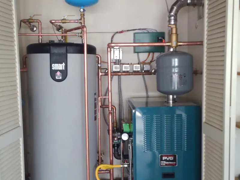 New power-vented boiler and indirect water heater by Rapid City Plumbing